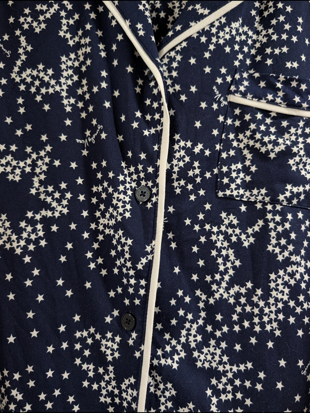 Simply Vera Vera Wang Navy and White Star-Print Pajama Set - Picture 6 of 11